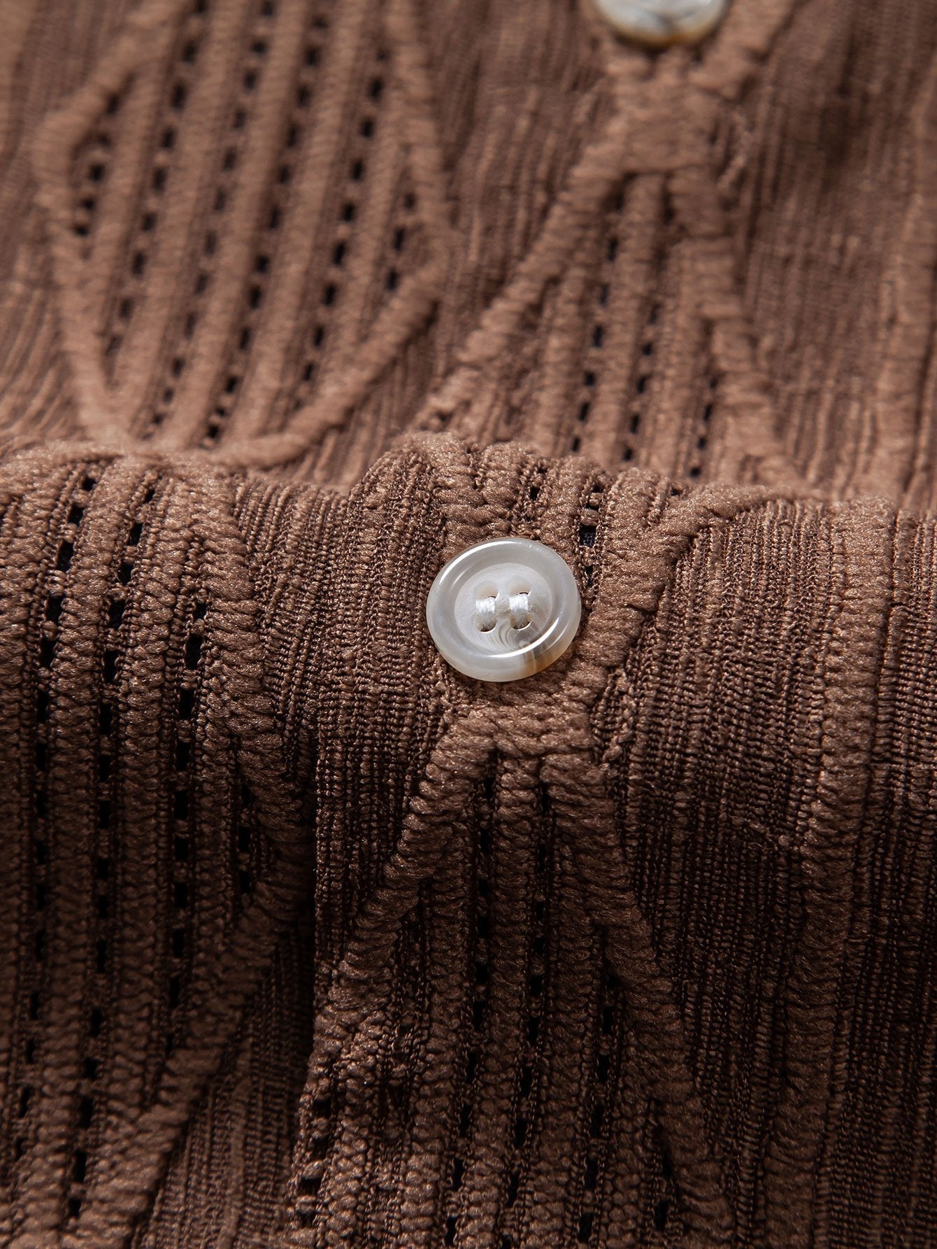 Textured Camp Collar Short Sleeve Shirt for Men