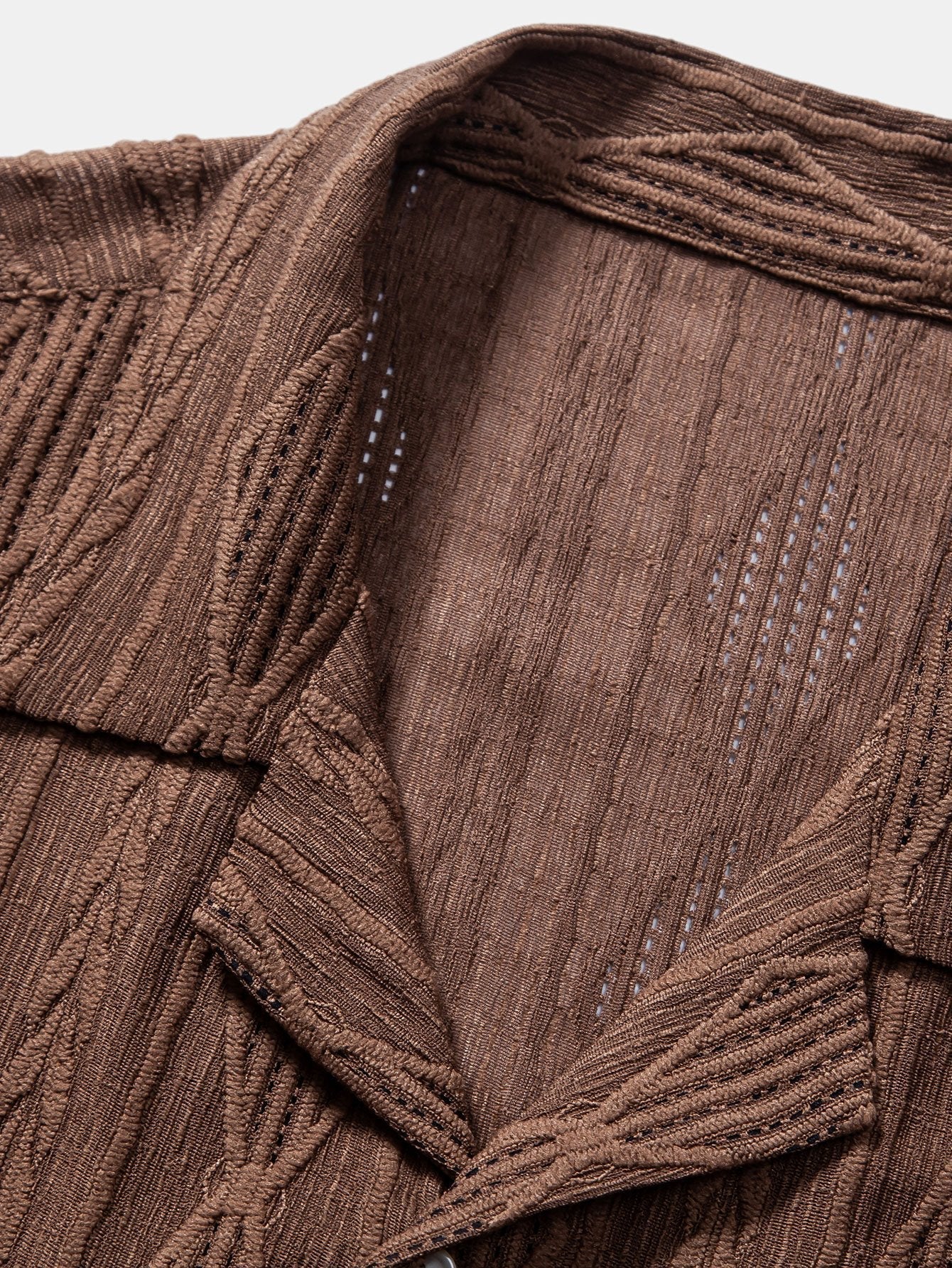 Textured Camp Collar Short Sleeve Shirt for Men