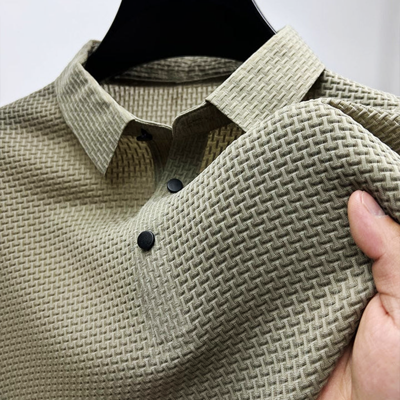 Button Placket Polo Collar Casual Shirt for Men | Summer Everyday Wear