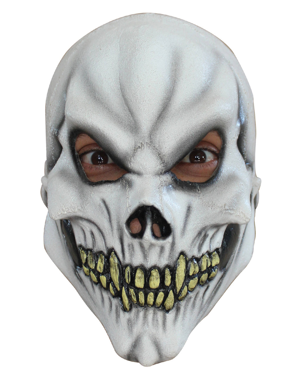 White Grey Skull Full Head Latex Halloween Mask for Children | Fancy Dress