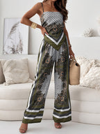 Backless Top and Wide-Leg Trousers Co-ord Set for Women