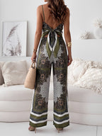 Backless Top and Wide-Leg Trousers Co-ord Set for Women