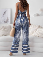 Backless Top and Wide-Leg Trousers Co-ord Set for Women