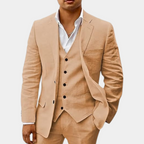 Navy Notch Lapel Three Piece Tailored Suit for Men | Wedding Formal Wear