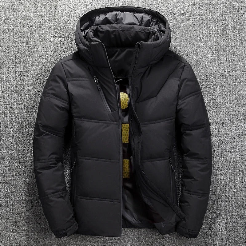 Zip-Up Quilted Padded Down Jacket for Men | Warm Winter Outerwear