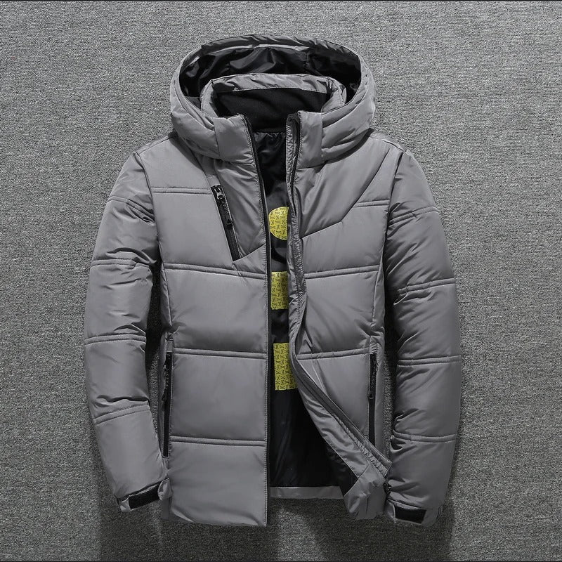 Zip-Up Quilted Padded Down Jacket for Men | Warm Winter Outerwear