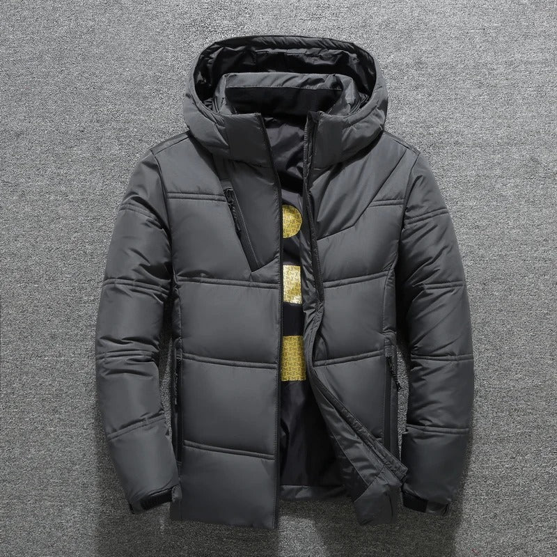 Zip-Up Quilted Padded Down Jacket for Men | Warm Winter Outerwear