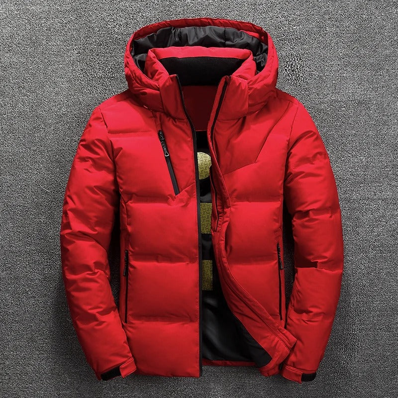 Zip-Up Quilted Padded Down Jacket for Men | Warm Winter Outerwear