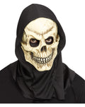 Beige Brown Black Vinyl Hood Decayed Skull Halloween Horror Mask for Men