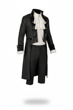 Black Gold Embossed Victorian Tailored Costume Coat for Men | Halloween