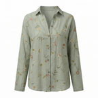 Abstract Print Split Neck Blouse for Women