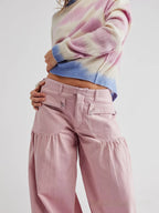 Pleated Wide Leg Trousers with Pocket Detail for Women | Bohemian Style