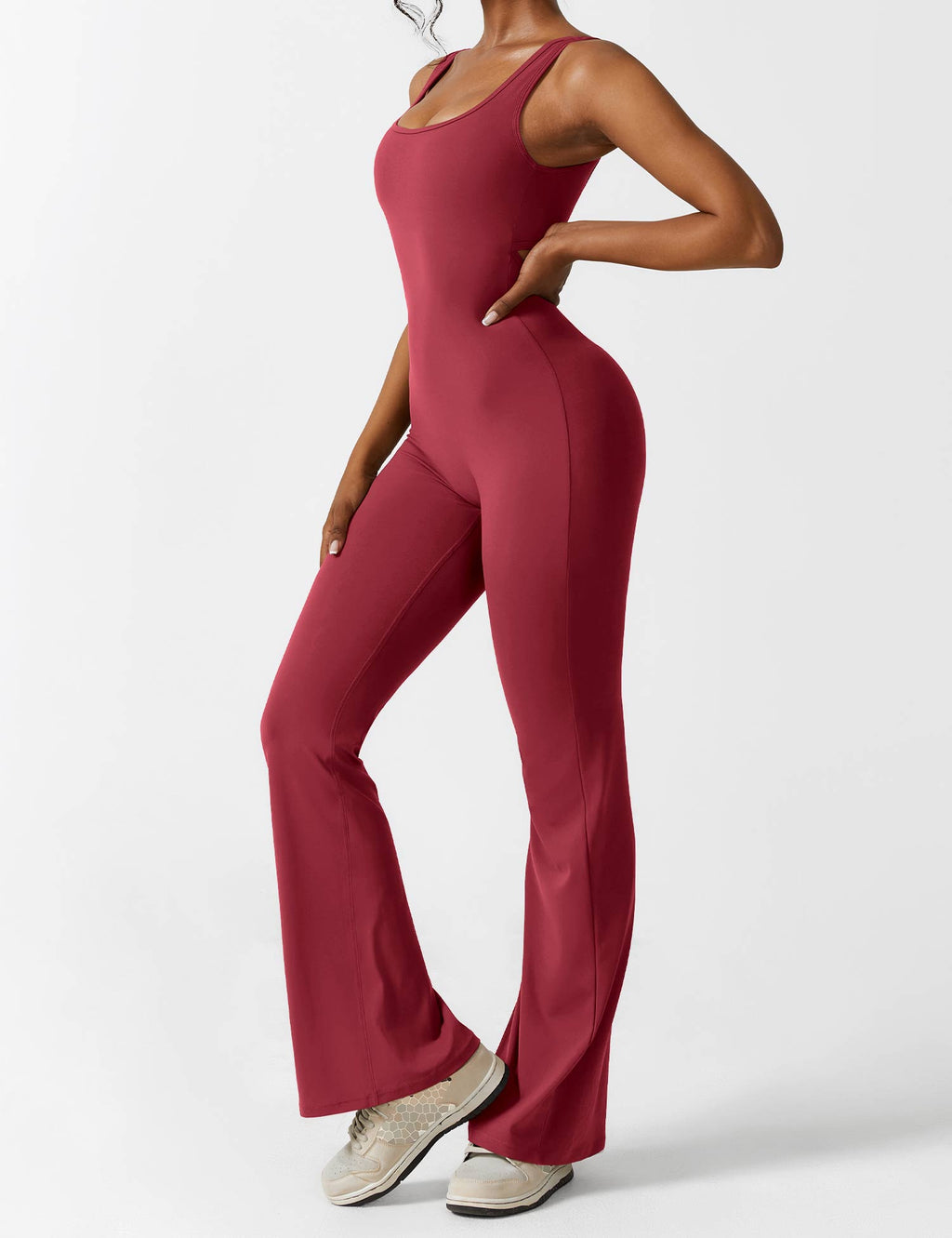 Black Open Back Flared Leg Jumpsuit for Women | Sport and Casual Wear