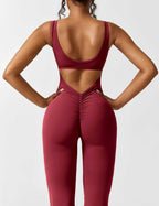 Black Open Back Flared Leg Jumpsuit for Women | Sport and Casual Wear