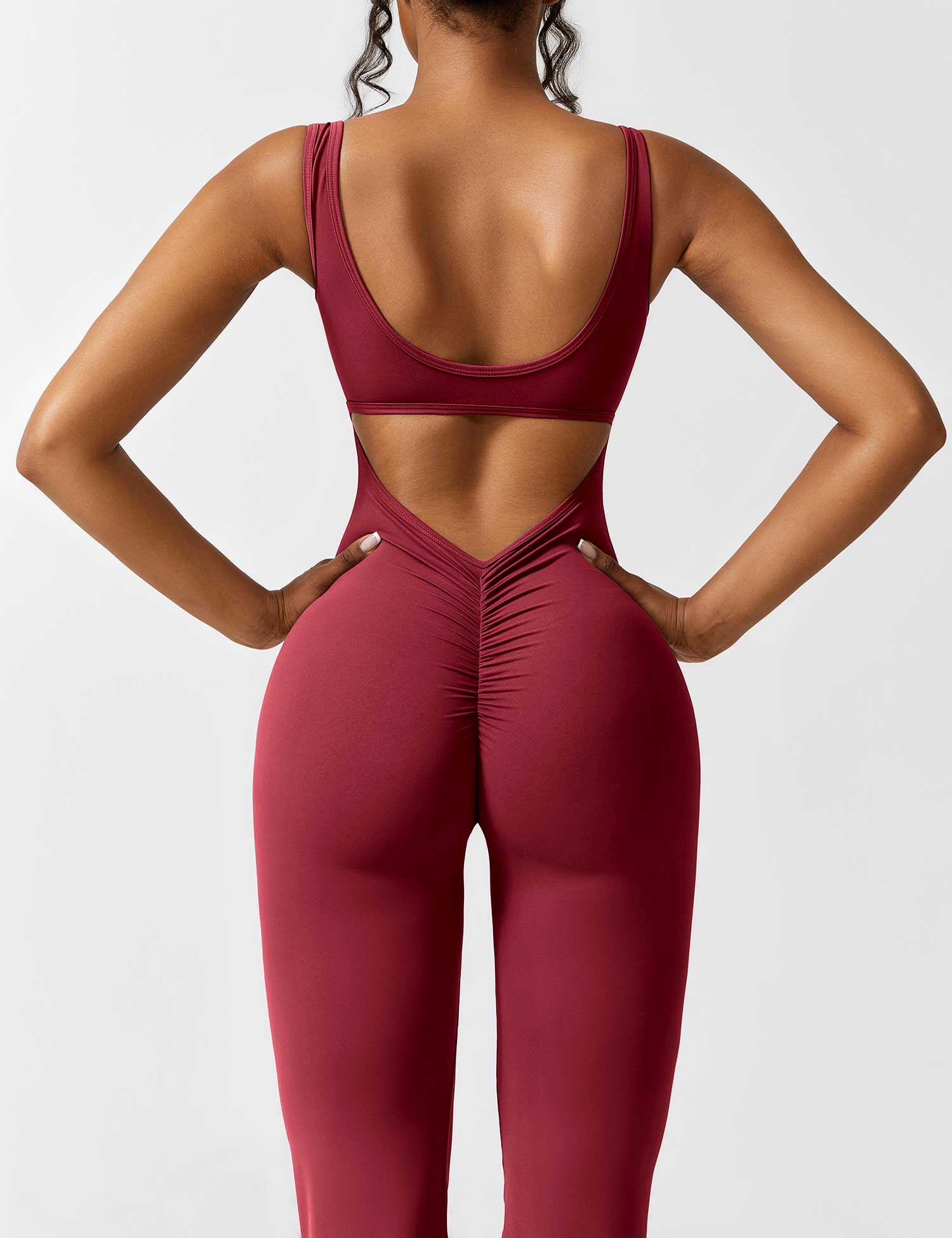 Black Open Back Flared Leg Jumpsuit for Women | Sport and Casual Wear