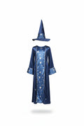 Dark Blue Star Wizard Robe and Hat Costume for Boys | Halloween Fancy Dress