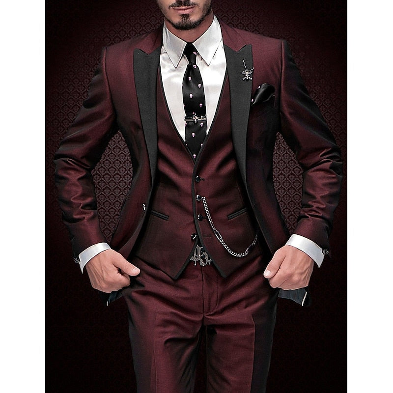 Tailored Three Piece Waistcoat Suit Set for Men | Formal Occasion Wear